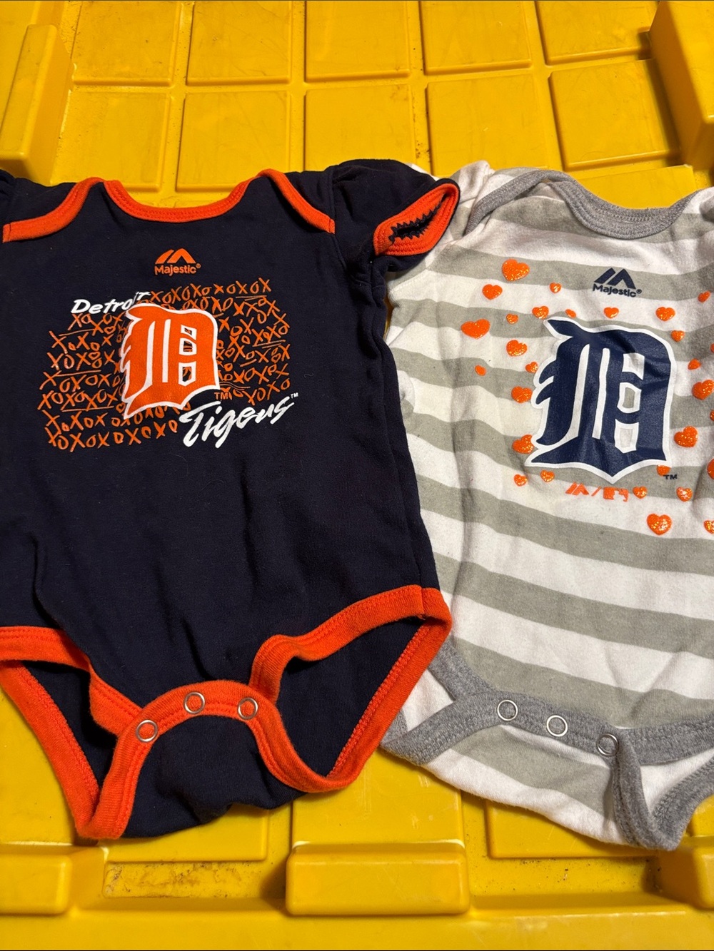 Majestic Detroit Tigers Infant Bodysuits - Navy & Gray with Orange Lot of 2